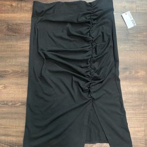 Woman’s Nine West Ruched Slit Midi Skirt